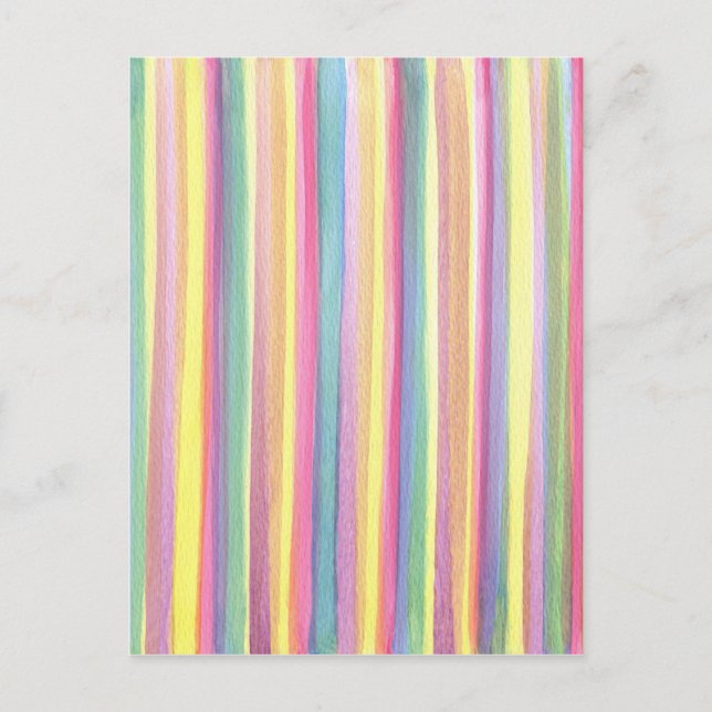 Watercolor Stripes Postcard (Front)