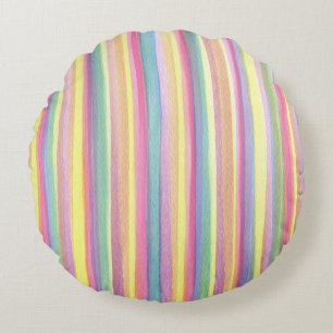 Watercolor Stripes Round Cushion
