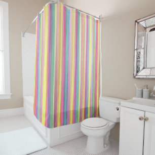Watercolor Stripes Shower Curtain