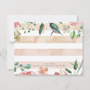 watercolor stripes spring bloom card