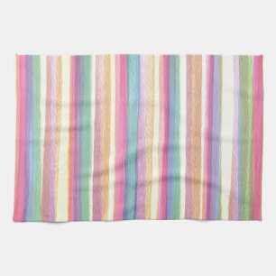 Watercolor Stripes Tea Towel