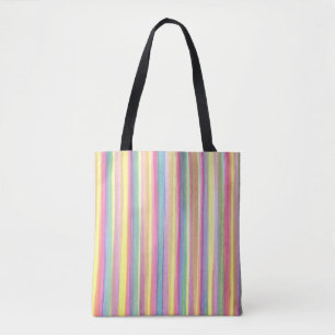 Watercolor Stripes Tote Bag