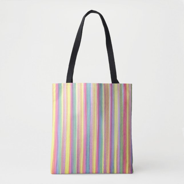 Watercolor Stripes Tote Bag (Front)