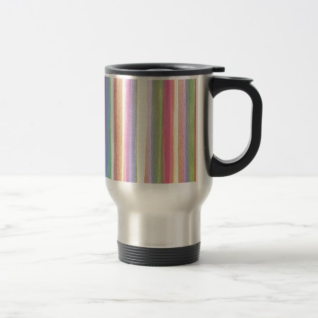 Watercolor Stripes Travel Mug (Right)