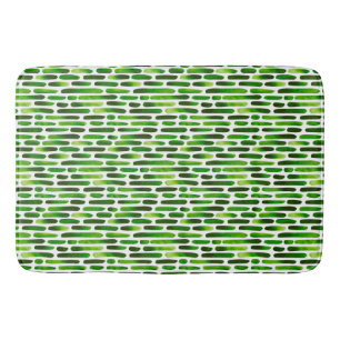 Watercolor Strokes 091121 -  Grassy Green Toned Bath Mat