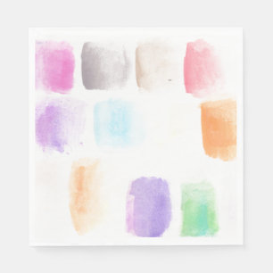 Watercolor Strokes Hand Painted Patterned Napkins