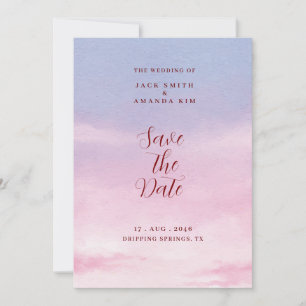Watercolor stunning Sunset wedding Save the date Invitation