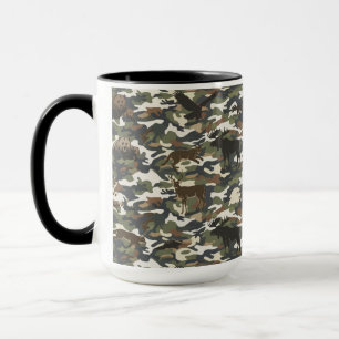 Watercolor Style Camouflage Camo with Animals Mug