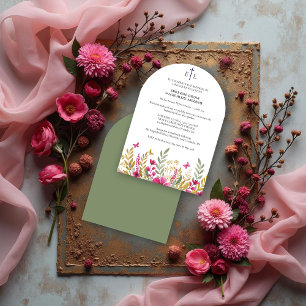 Watercolor Style Floral Colorful Colors Christian  Invitation