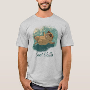 Watercolor Style Fun Capybara Just Chillin Quote T-Shirt