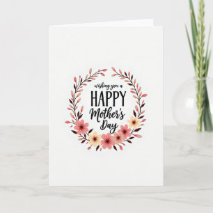 Watercolor Style Happy Mothers Day Card
