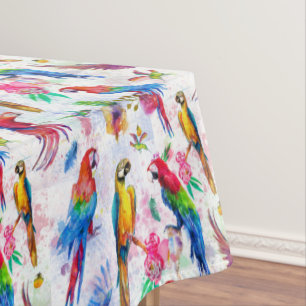 Watercolor Style Parrots 2 Tablecloth