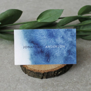 Watercolor Stylish Blue Ocean Professional Business Card
