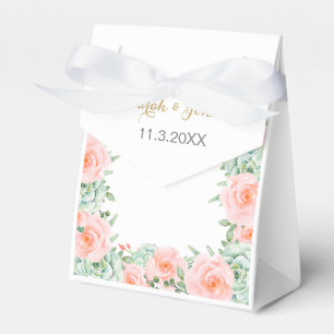 Watercolor Succulent Blush Floral Elegant Wedding Favour Box