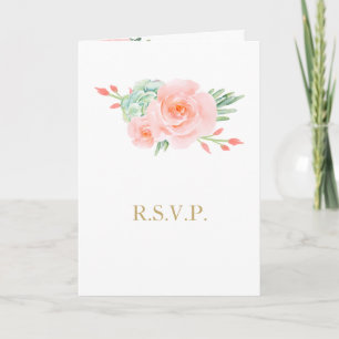 Watercolor Succulent Blush Floral Elegant Wedding Invitation