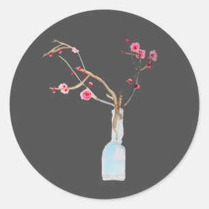 Watercolor succulent botanical classic round sticker