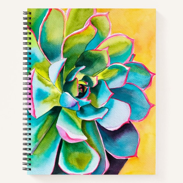 Watercolor succulent botanical notebook (Front)