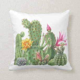 Watercolor Succulent Cactus garden Desert Cushion
