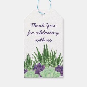 Watercolor Succulent Cactus Garden Thank You Gift Tags
