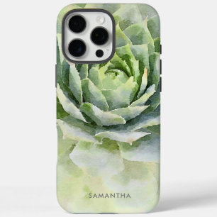 Watercolor Succulent Custom iPhone 16 Pro Max Case