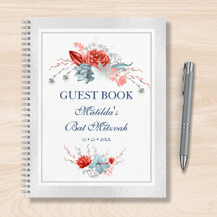 Watercolor Succulent Floral Botanical Bat Mitzvah Notebook