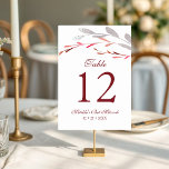 Watercolor Succulent Floral Botanical Bat Mitzvah Table Number<br><div class="desc">This design features an elegant watercolor succulent floral bouquet in soft blue and silver with burgundy red and silver foliage on a white background with your table number and additional information in the below. Personalise by editing the text in the text boxes. Designed for you by Evco Studio www.zazzle.com/store/evcostudio #mitzvah...</div>