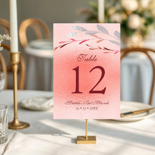 Watercolor Succulent Floral Botanical Bat Mitzvah Table Number