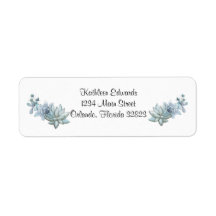 Watercolor Succulent & Flower Return Address Label