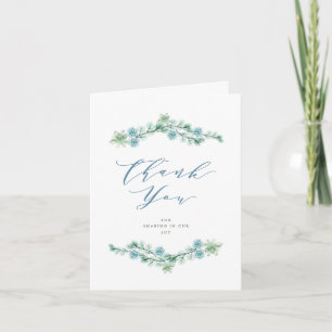 Watercolor Succulent Garden Stylish Summer Wedding Thank You Card