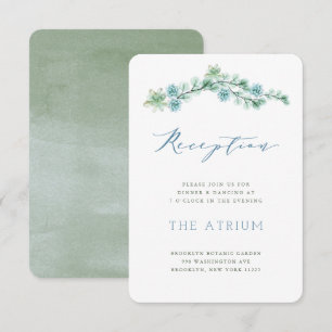 Watercolor Succulent Garden Wedding Reception Card