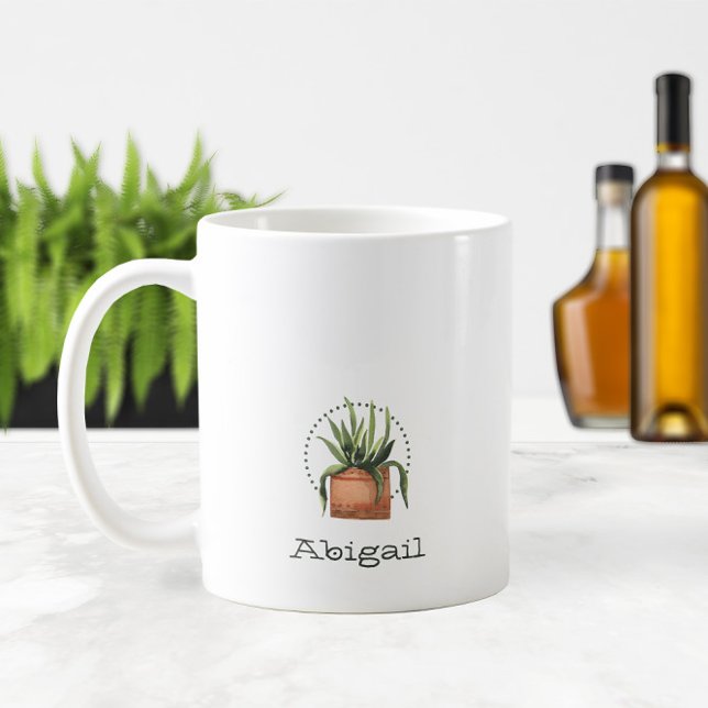 Watercolor Succulent Plant + Name or Monogram 🌵✨ Coffee Mug (Watercolor Succulent Plant + Name or Monogram 🌵✨ Coffee Mug
)
