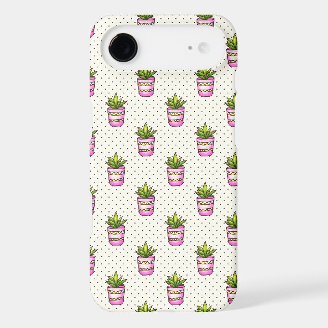 Watercolor Succulent Polka Dot Pattern Case-Mate iPhone Case (Back)