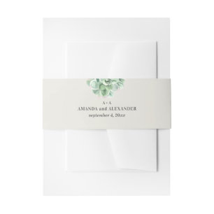 Watercolor succulent wedding. Floral cactus Invitation Belly Band