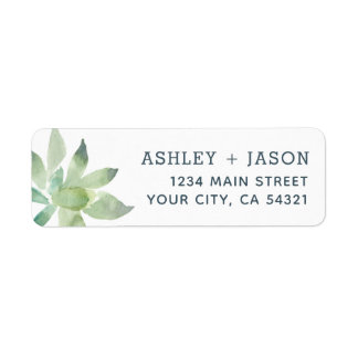Watercolor Succulent Wedding Return Address Labels