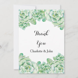watercolor succulent wedding Thank You