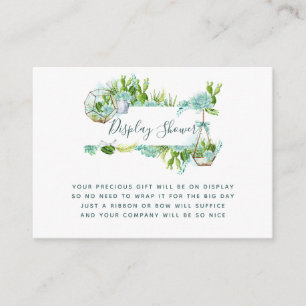 Watercolor Succulents Baby Shower Display Shower Enclosure Card