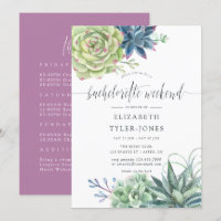 Watercolor Succulents Bachelorette Weekend Agenda
