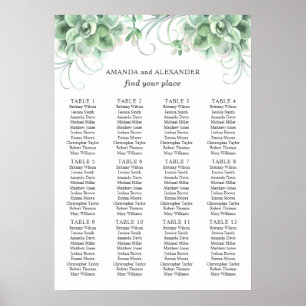 Watercolor succulents. Cacti wedding seating chart