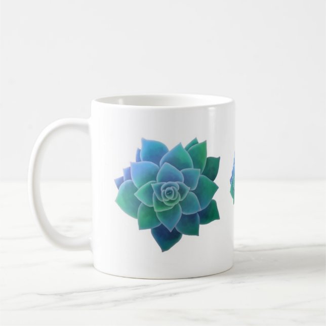 Watercolor Succulents Classic Mug (Left)