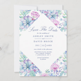 Watercolor Succulents Floral Boho Save The Date