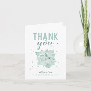 Watercolor Succulents Future Mrs. Thank You Folded Card