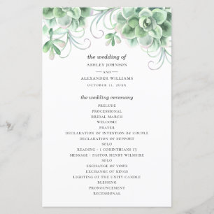 Watercolor succulents. Greenery cactus wedding
