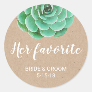 Watercolor Succulents   Her Favourite Favour Label