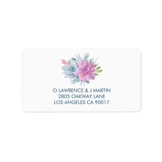 Watercolor Succulents Label (Front)