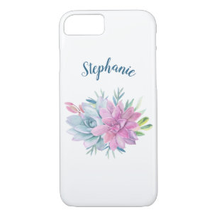 Watercolor Succulents Personalised iPhone 8/7 Case