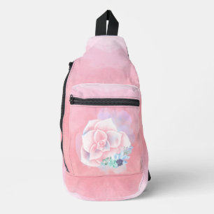 Watercolor Succulents Sling Bag