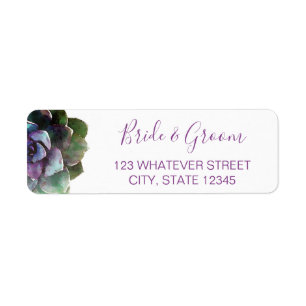 Watercolor Succulents   Wedding Label