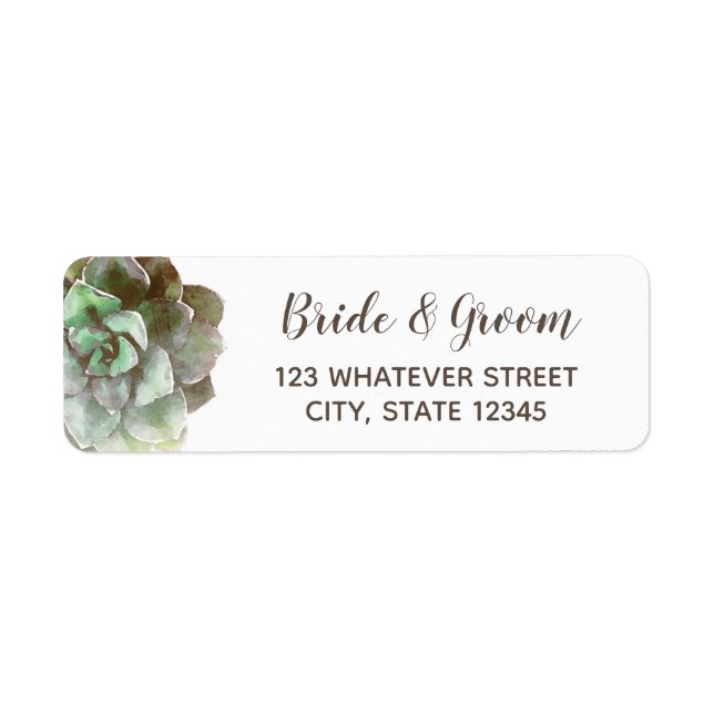 Watercolor Succulents | Wedding Label (Front)