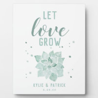 Watercolor Succulents Wedding Let Love Grow Sign
