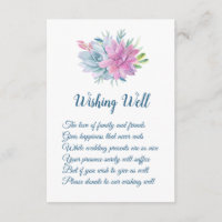 Watercolor Succulents Wedding Wishing Well Cards